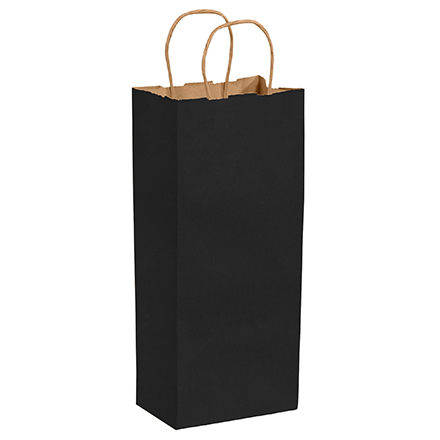 5 <span class='fraction'>1/2</span> x 3 <span class='fraction'>1/4</span> x 13" Black Tinted Shopping Bags