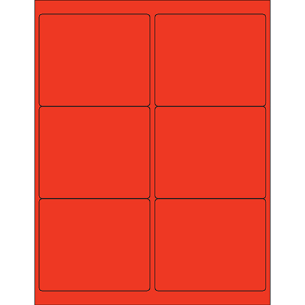 4 x 3 <span class='fraction'>1/3</span>" Red Rectangle Laser Labels