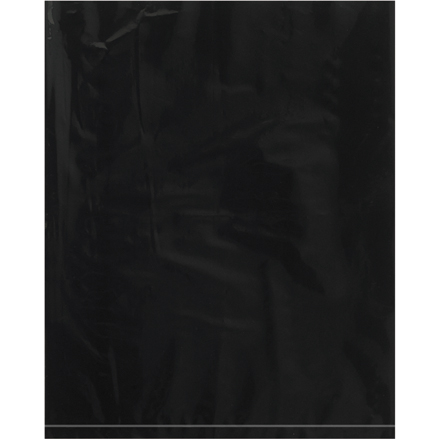 12 x 15" - 2 Mil Black Flat Poly Bags (100 Pack)