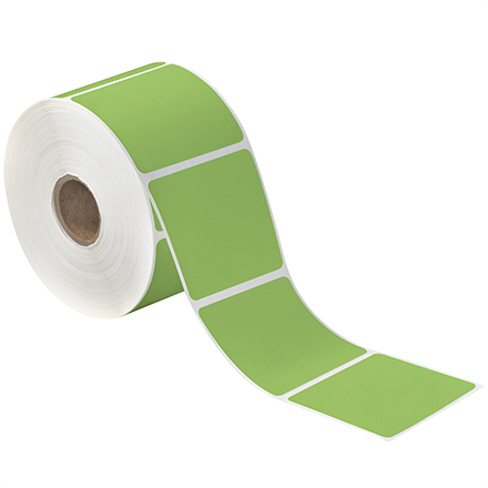 2 <span class='fraction'>1/4</span> x 2" Green Desktop Direct Thermal Label