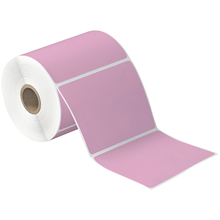 4 x 4" Pink Desktop Direct Thermal Label